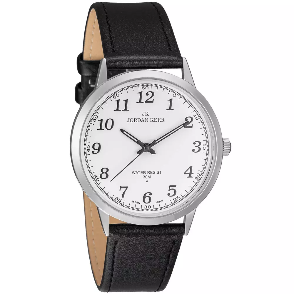 Zegarek JORDAN KERR LG002-03 IPS STANDARD pasek czarny tarcza biała