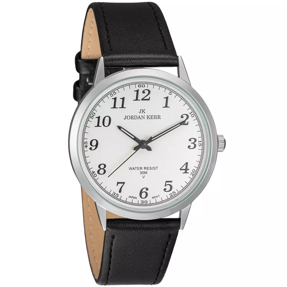 Zegarek JORDAN KERR LG002-05 IPS STANDARD pasek czarny tarcza srebrna