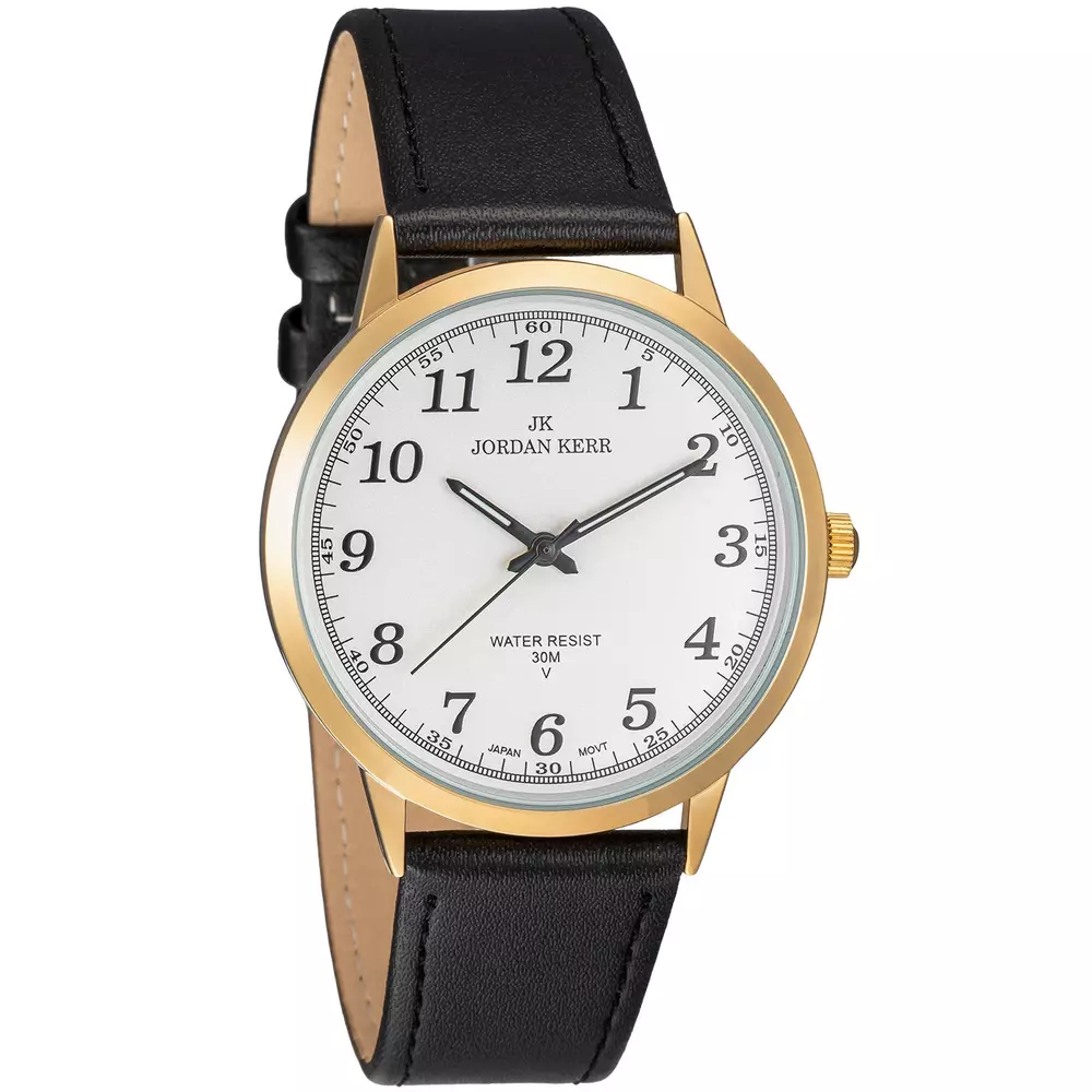 Zegarek JORDAN KERR LG002-07 IPG STANDARD pasek czarny tarcza srebrna