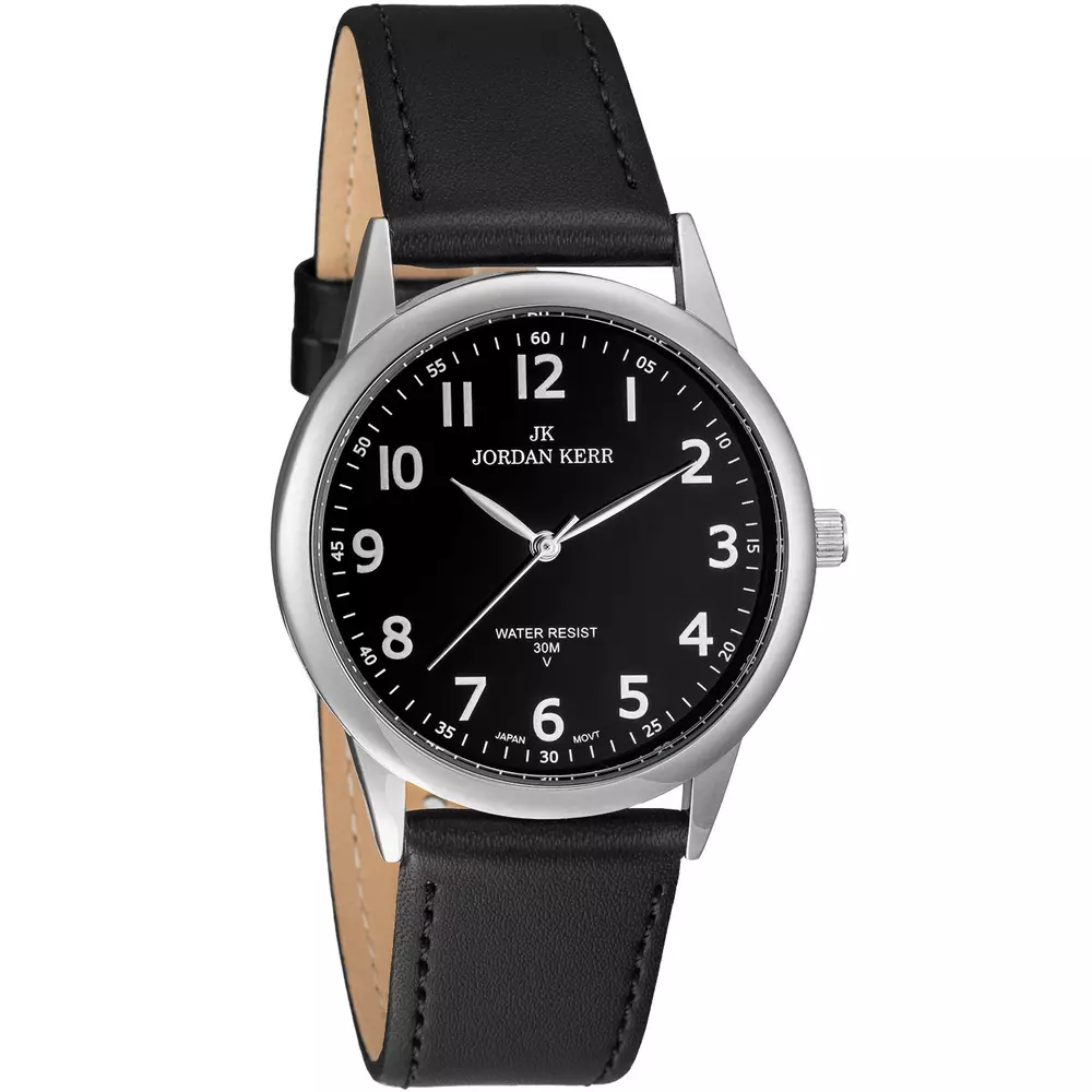 Zegarek JORDAN KERR LG003-01 IPS STANDARD pasek czarny tarcza czarna