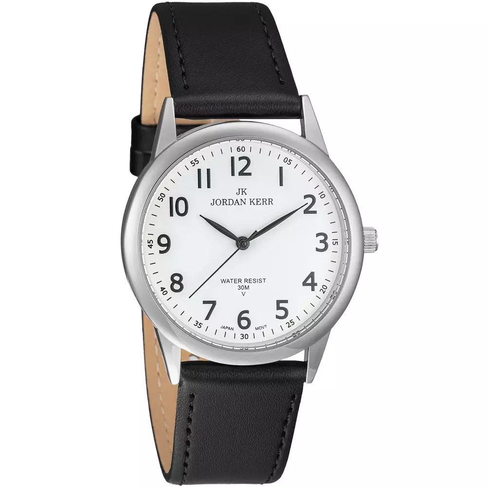 Zegarek JORDAN KERR LG003-03 IPS STANDARD pasek czarny tarcza biała