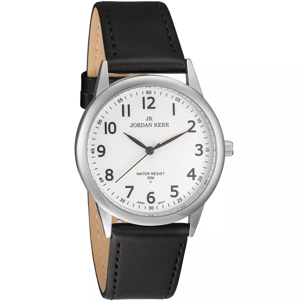 Zegarek JORDAN KERR LG003-05 IPS STANDARD pasek czarny tarcza srebrna