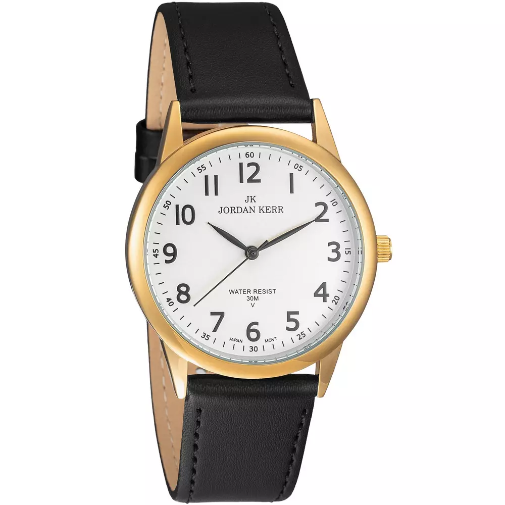 Zegarek JORDAN KERR LG003-07 IPG STANDARD pasek czarny tarcza srebrna