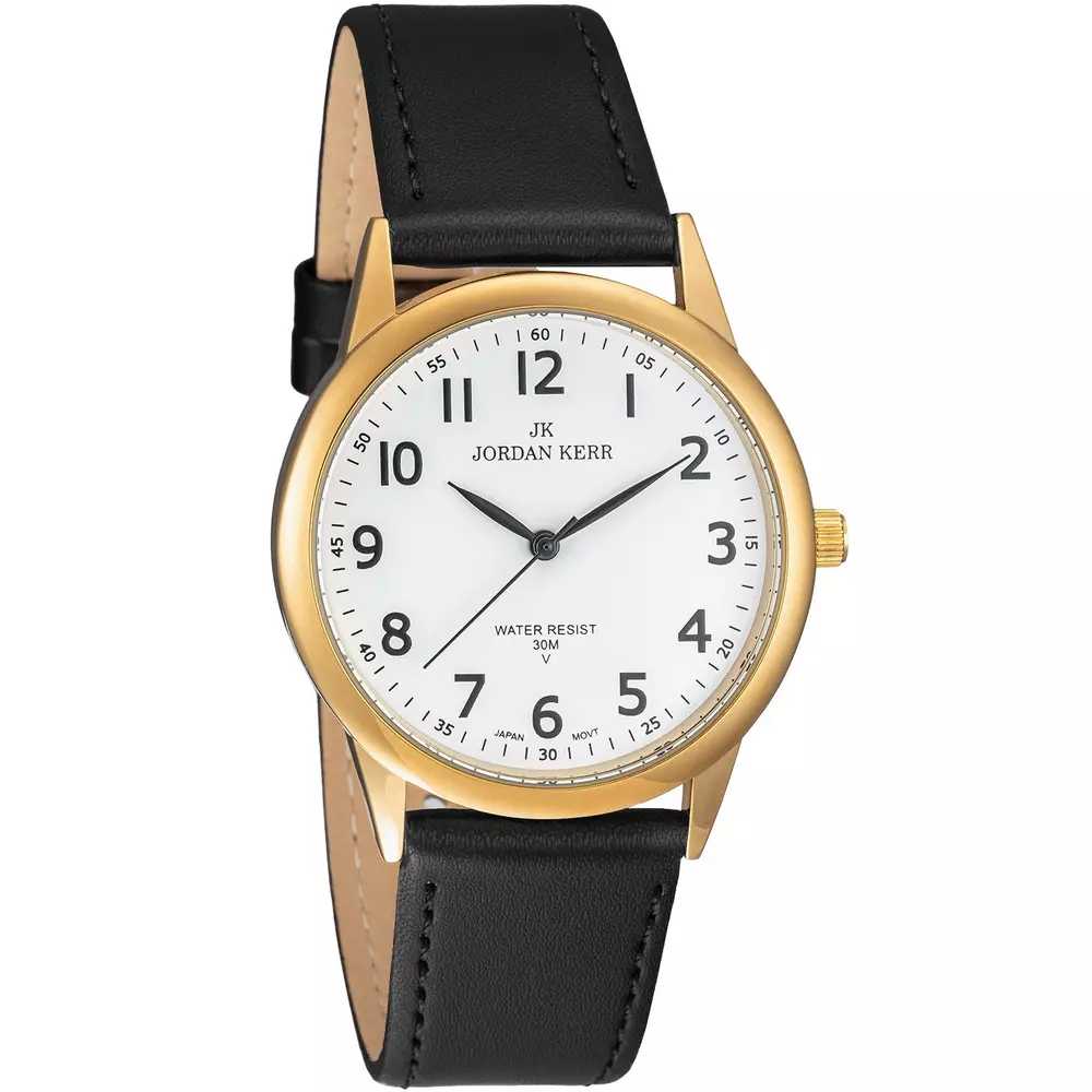 Zegarek JORDAN KERR LG003-09 IPG STANDARD pasek czarny tarcza biała