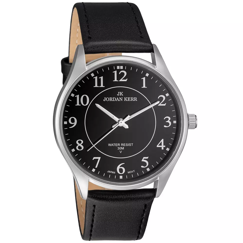 Zegarek JORDAN KERR LG004-01 IPS STANDARD pasek czarny tarcza czarna