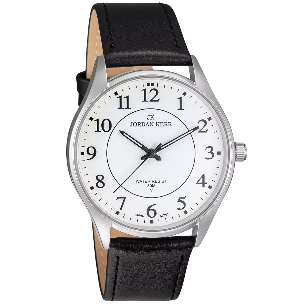 Zegarek JORDAN KERR LG004-03 IPS STANDARD pasek czarny tarcza biała