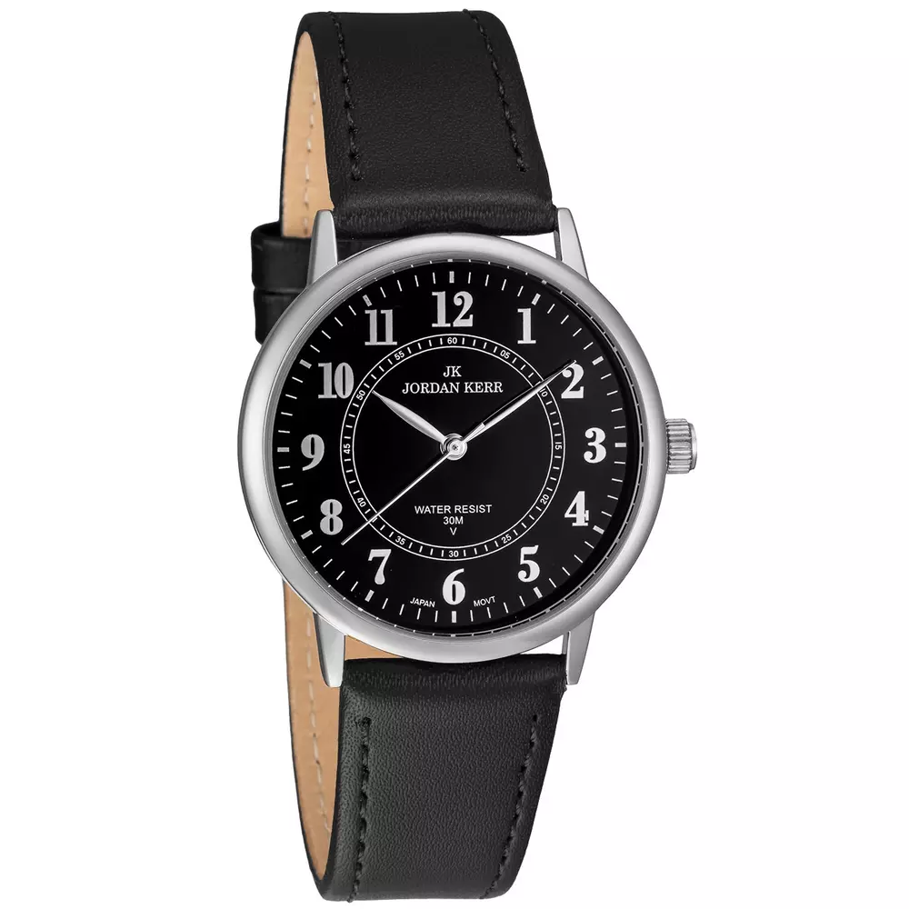 Zegarek JORDAN KERR LG005-01 IPS STANDARD pasek czarny tarcza czarna