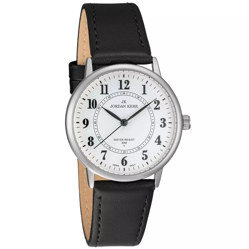 Zegarek JORDAN KERR LG005-03 IPS STANDARD pasek czarny tarcza biała