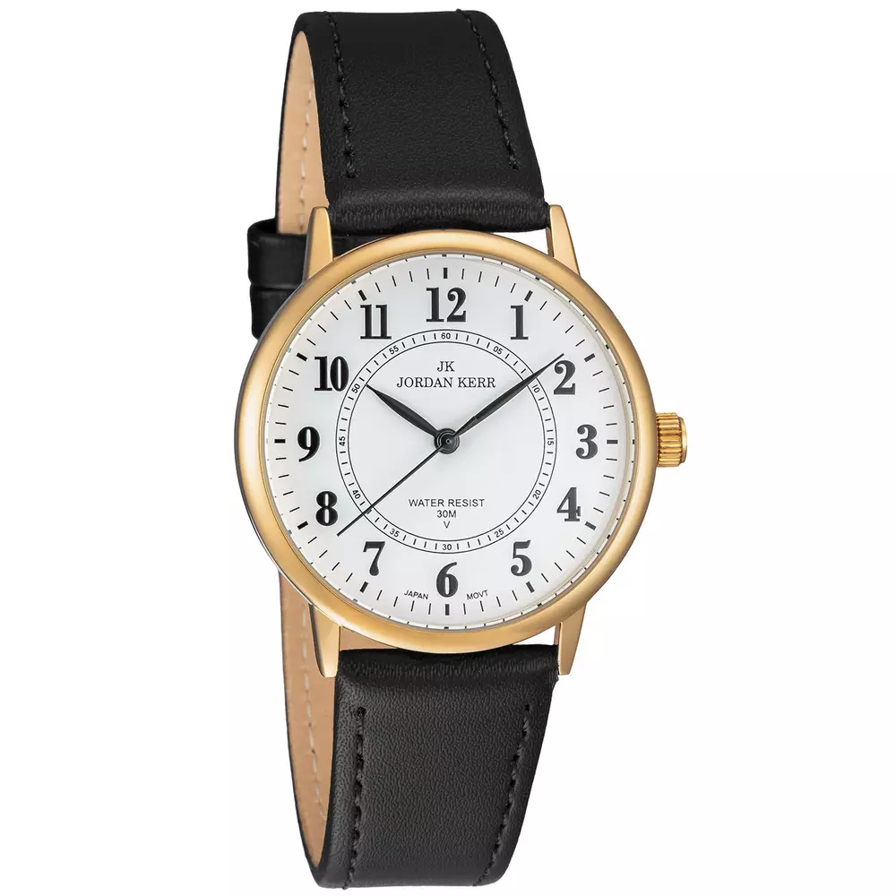 Zegarek JORDAN KERR LG005-08 IPG STANDARD pasek czarny tarcza biała
