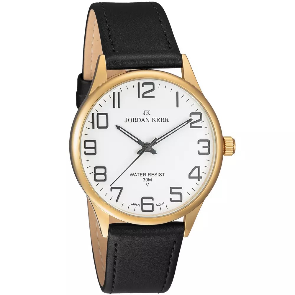 Zegarek JORDAN KERR LG006-08 IPG STANDARD pasek czarny tarcza biała