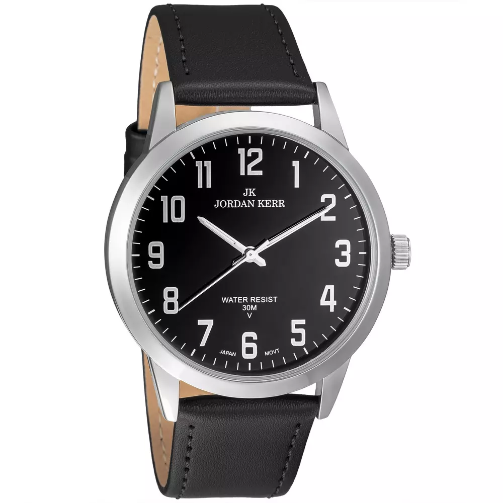 Zegarek JORDAN KERR LG008-01 IPS STANDARD pasek czarny tarcza czarna