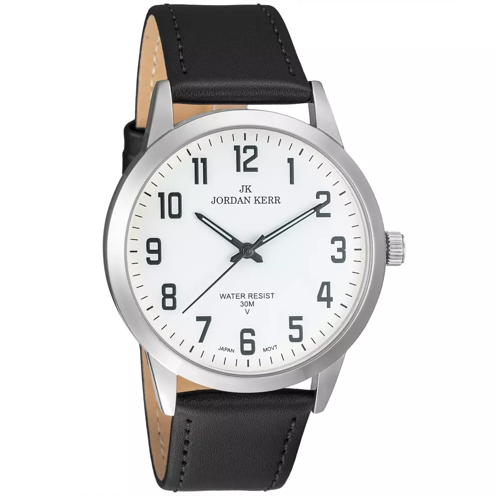 Zegarek JORDAN KERR LG008-03 IPS STANDARD pasek czarny tarcza biała