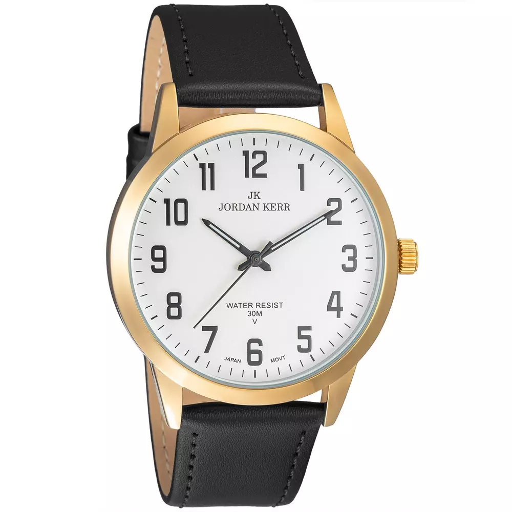 Zegarek JORDAN KERR LG008-07 IPG STANDARD pasek czarny tarcza srebrna