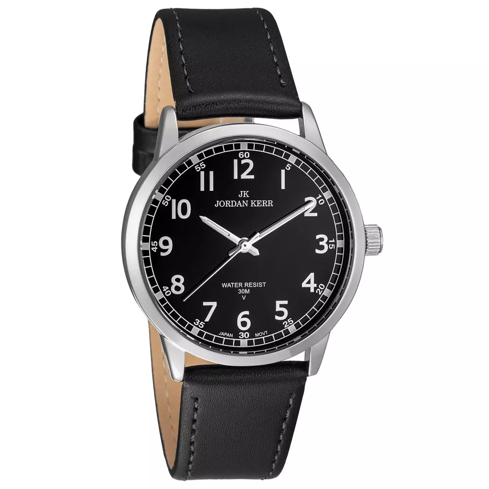 Zegarek JORDAN KERR LG009-01 IPS STANDARD pasek czarny tarcza czarna