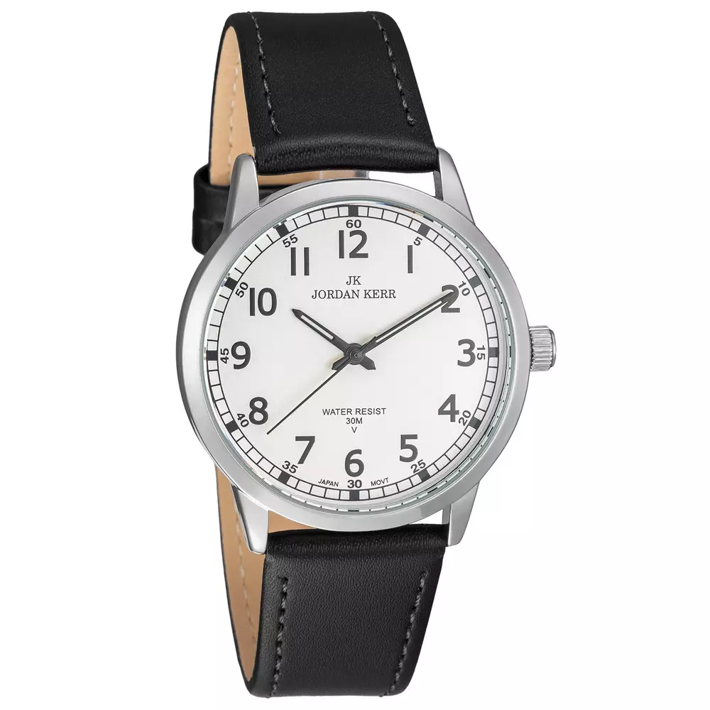 Zegarek JORDAN KERR LG009-05 IPS STANDARD pasek czarny tarcza srebrna