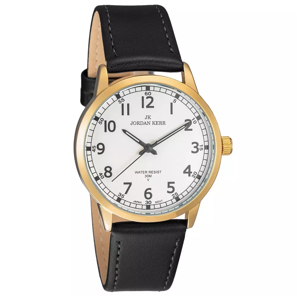 Zegarek JORDAN KERR LG009-07 IPG STANDARD pasek czarny tarcza srebrna