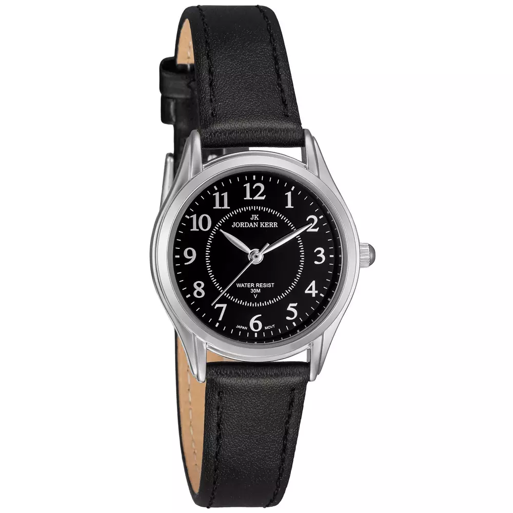 Zegarek JORDAN KERR LL012-01 IPS STANDARD DAMSKI pasek czarny tarcza czarna