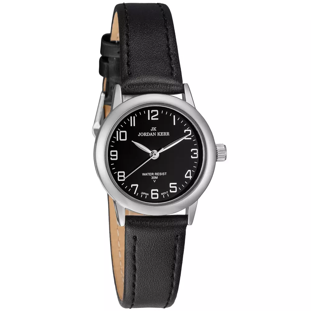 Zegarek JORDAN KERR LL014-01 IPS STANDARD DAMSKI pasek czarny tarcza czarna