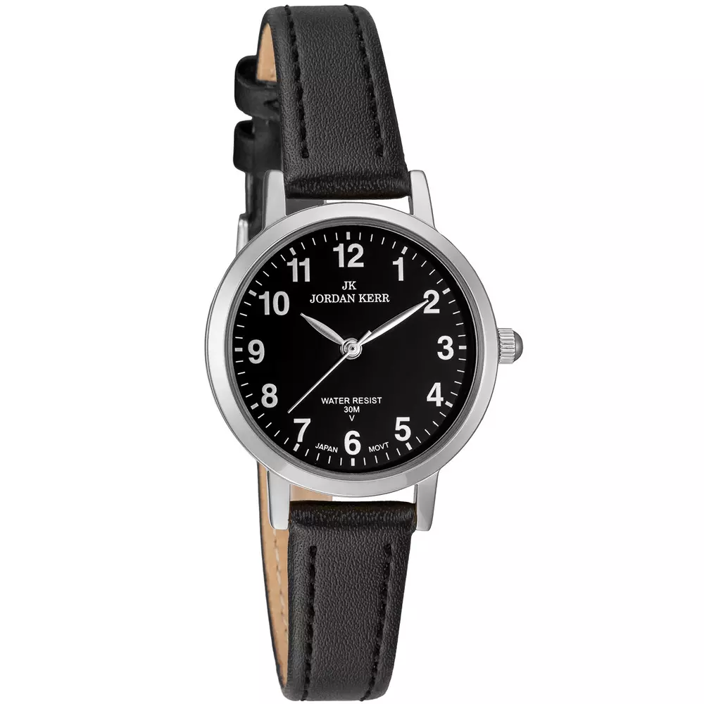 Zegarek JORDAN KERR LL015-01 IPS STANDARD DAMSKI pasek czarny tarcza czarna