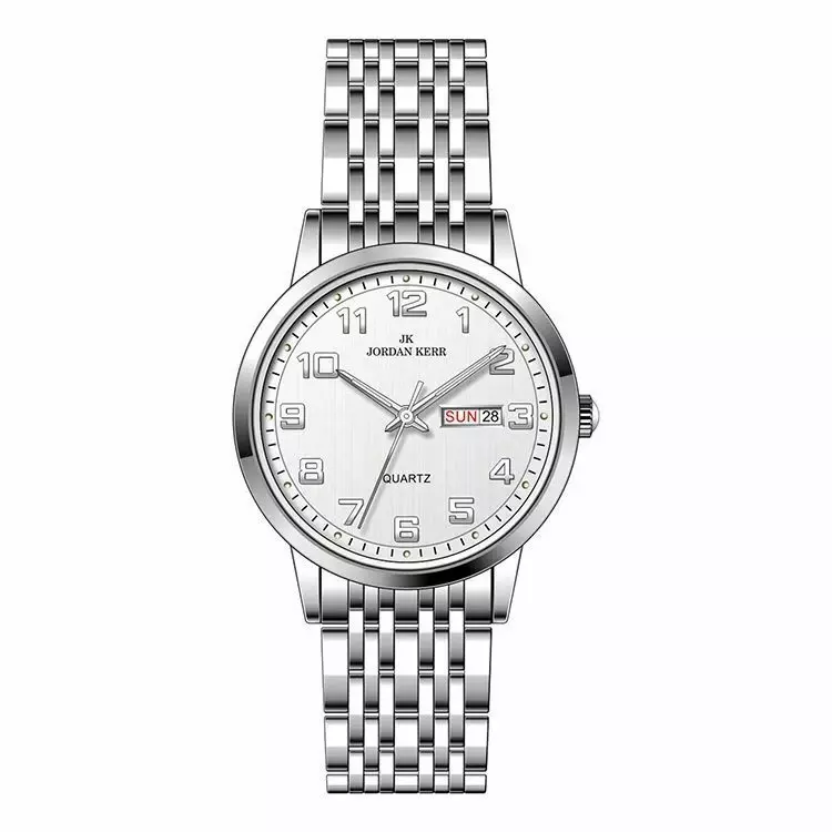 Zegarek JORDAN KERR L1079 IPS Srebrna Tarcza Srebrne cyfry