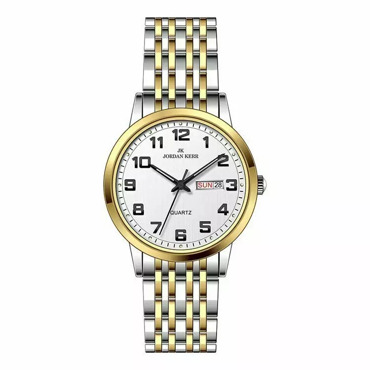 Zegarek JORDAN KERR L1079 IPS/IPG Srebrna Tarcza Czarne cyfry