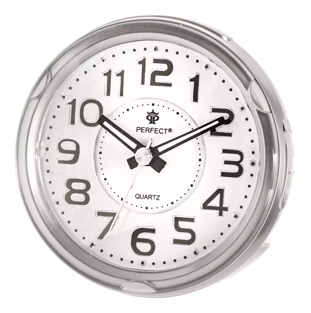 Budzik Kwarcowy PERFECT BB 08604 Srebrny