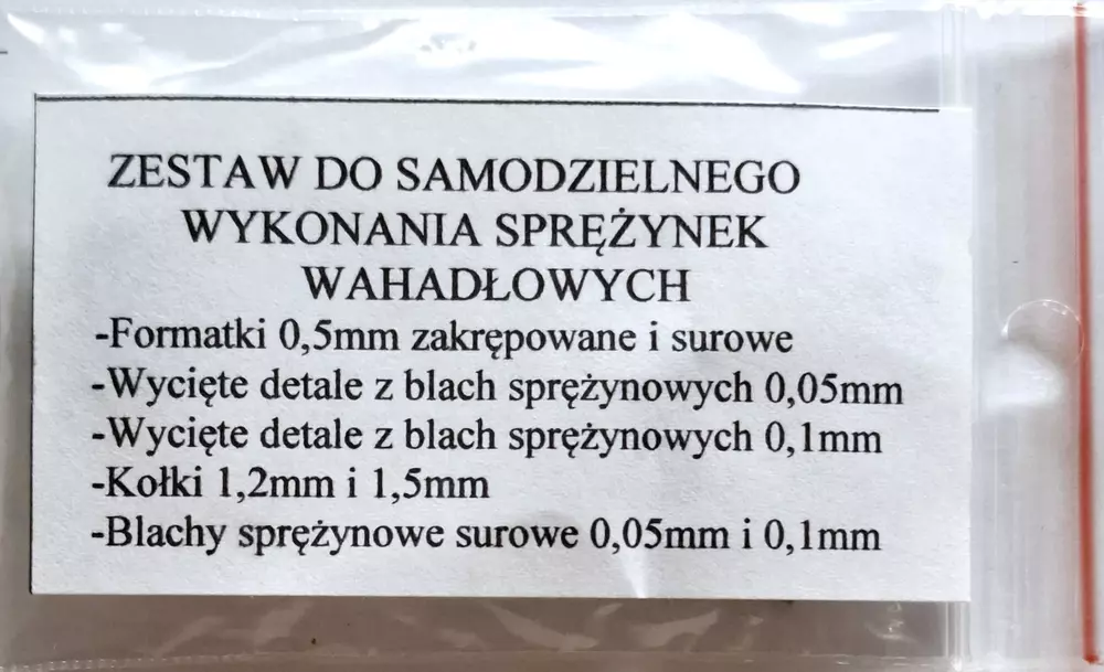 Zestaw do samodzielnego wykonania sprężynek wahadłowych