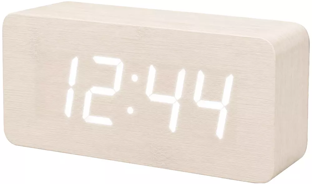 Budzik XONIX GHY-006 biały z białym wyświetlaczem
