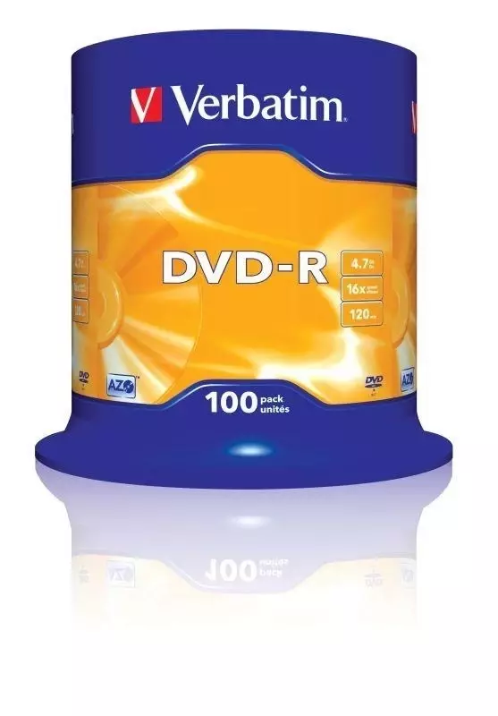 Płyta Verbatim DVD-R 4,7GB Cake 100 43549