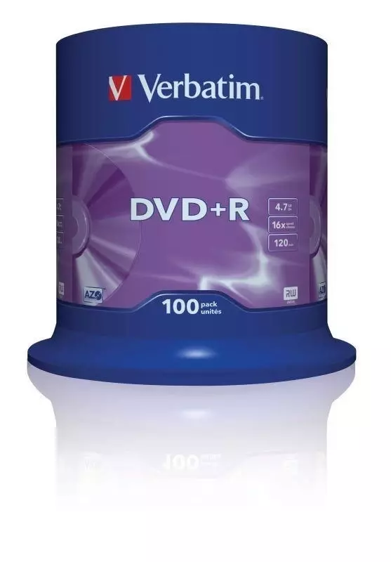 Płyta Verbatim DVD+R 4.7GB Cake 100 43551