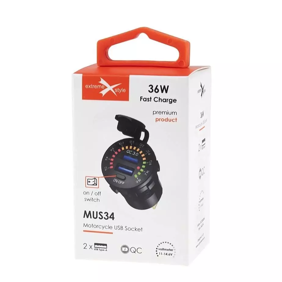 Motocyklowe gnizado eXtremestyle  2xUSB