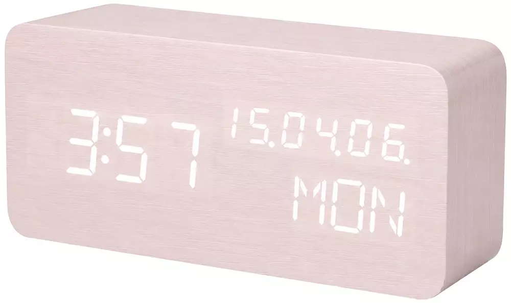 Budzik XONIX GHY-018 biały z białym wyświetlaczem