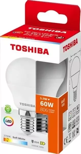 Żarówka Toshiba Eco F.E14 G45 5,9W 806LM 2700K 60W