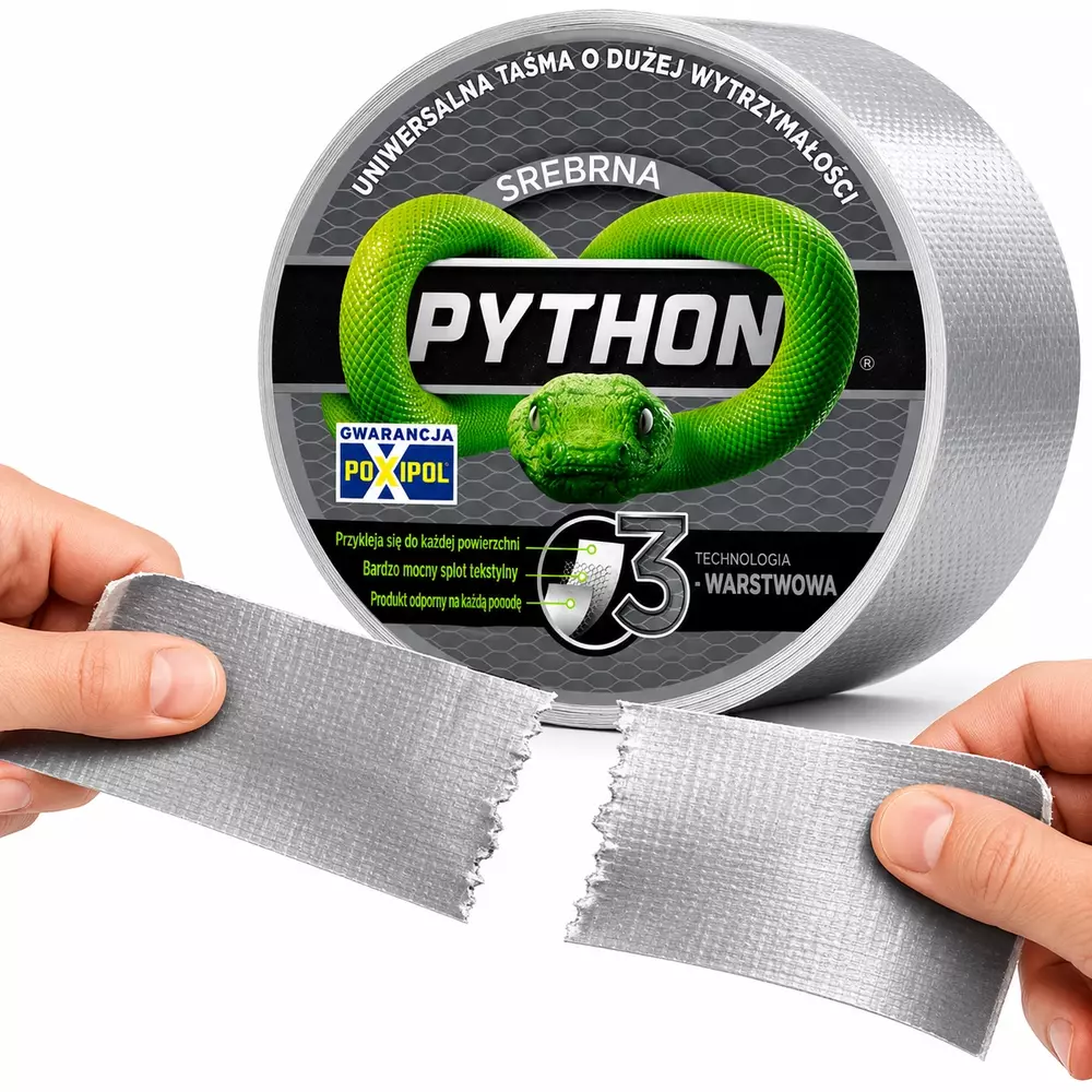 Taśma Python srebrna 48mm x 9m