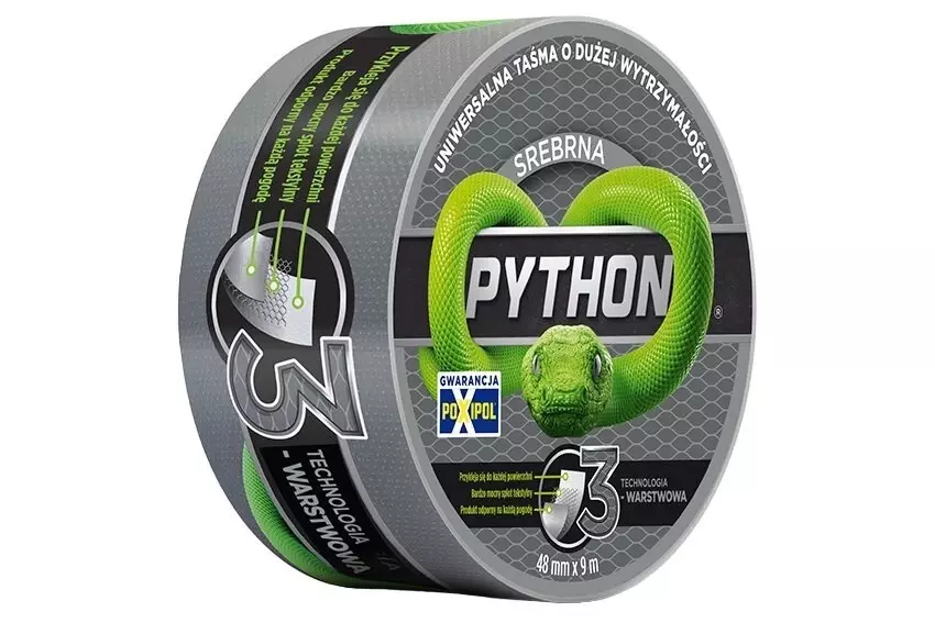 Taśma Python srebrna 25m