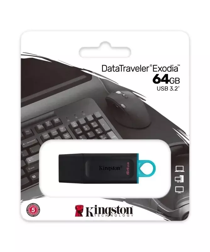  Pendrive Kingston USB 3.2 Gen 1 Data Traveler Exodia S czarny 64GB