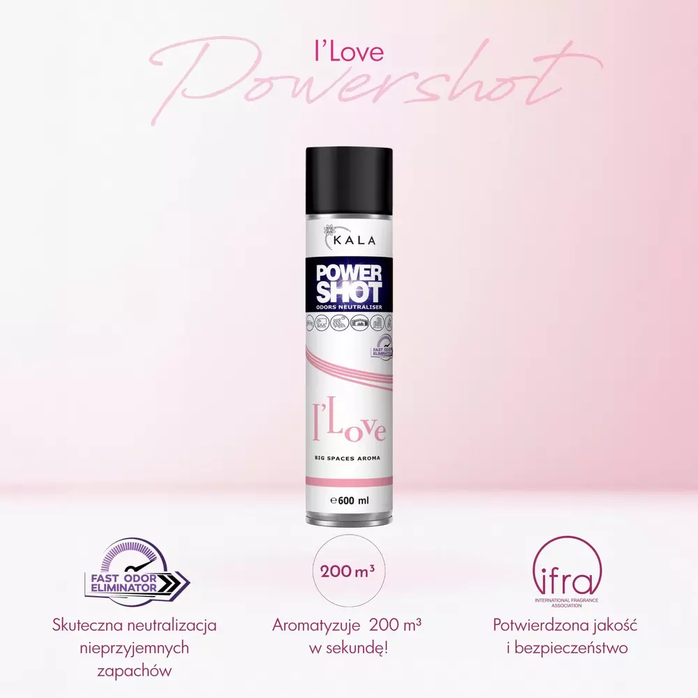 POWER SHOT 600ML SPRAY I LOVE