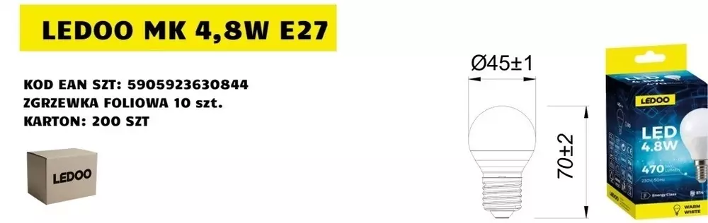 Żarówka Ledoo MK 4,8W E27