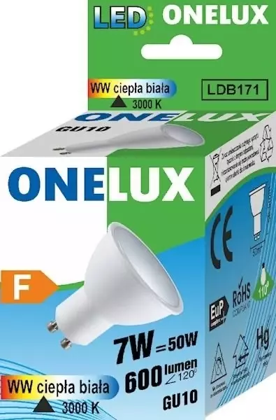 Żarówka ONELUX green GU10 7W 600lm WW 3000K 50W