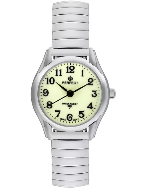 Zegarek PERFECT GUMKA Damska  XD075 - 03 SILVER TARCZA BIAŁA