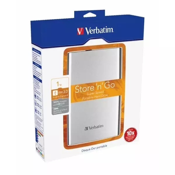 Verbatim zewnętrzny dysk twardy, Store N Go USB 3.0 1TB, 1000GB, 53071