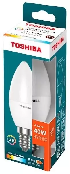Żarówka Toshiba E14 C37 4.7W 470lm 2700K 40W/100