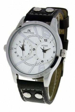 Zegarek Jordan Kerr C2225 srebrna tarcza czarny pasek