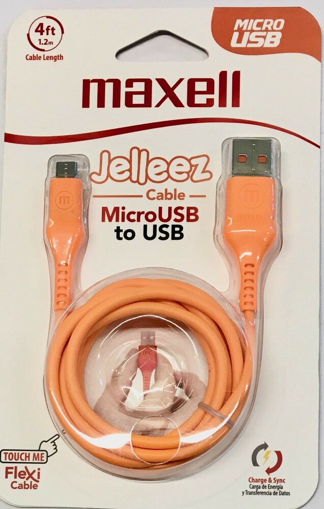 Kabel USB MAXELL Jelleez Micro USB pomarańczowy