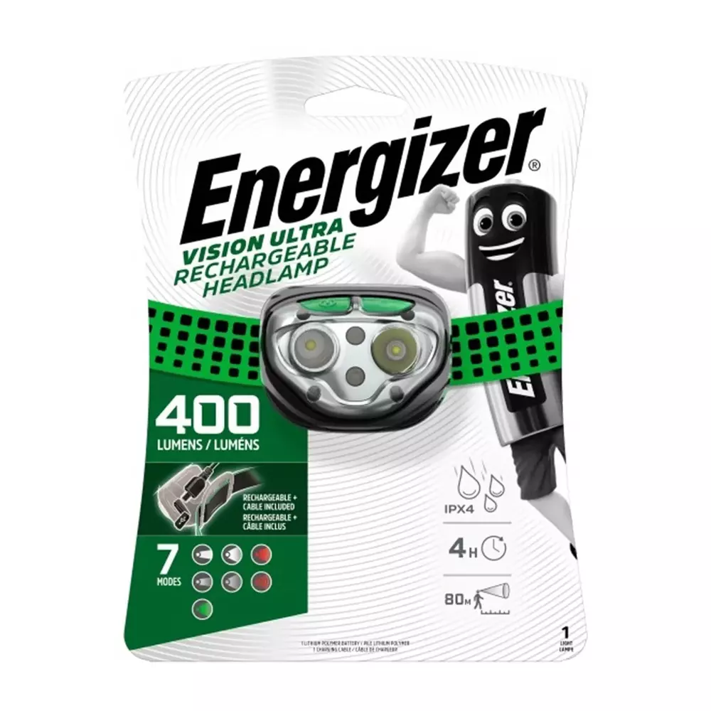 Latarka Energizer czołowa Vision 400 lumenów RECHARABLE