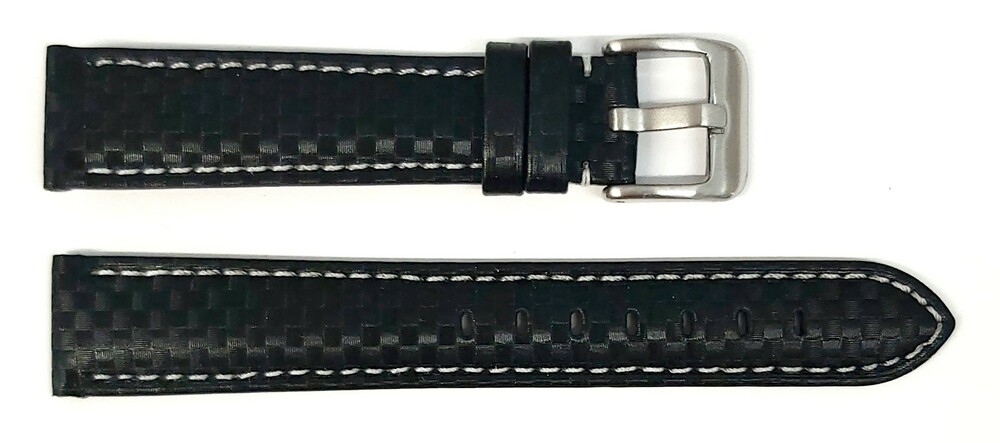 Pasek Chermond A108 CZARNY NIĆ BIAŁA 18 MM