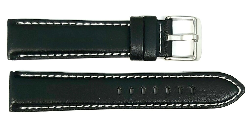 Pasek Chermond A120 CZARNY NIĆ BIAŁA 22MM
