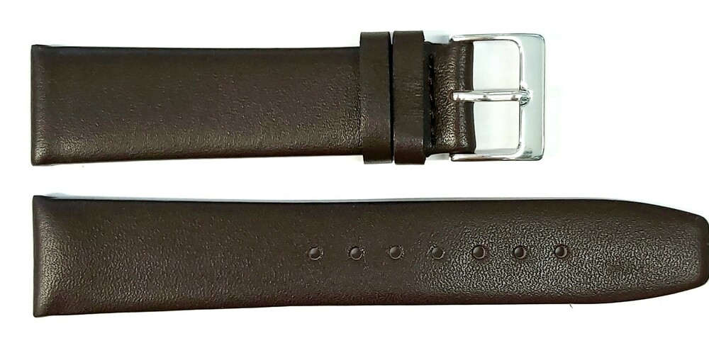 Pasek Chermond A132 BRĄZOWY KLAMRA SREBRNA 18MM