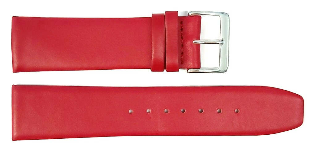 Pasek Chermond A132 CZERWONY KLAMRA SREBRNA 20MM