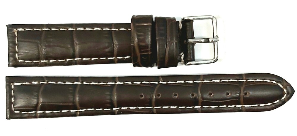 Pasek Chermond A144 BRĄZOWY NIĆ BIAŁA 26MM